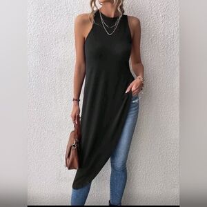 SHEIN Black Asymmetrical Tank Top